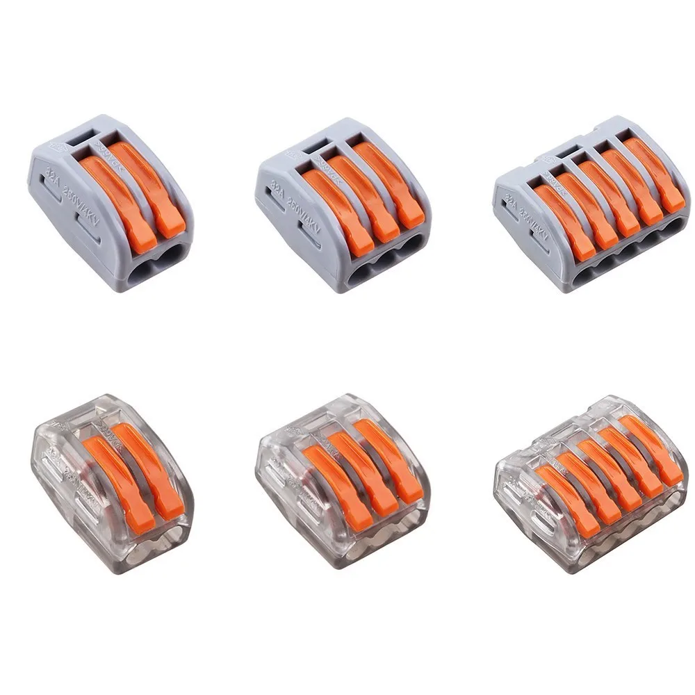 

(60 pcs)PCT-212 213 215 (20pcs 2P 20pcs 3P 20pcs 5P) Universal Compact Wire Connector Conductor Terminal Block Wago connectors