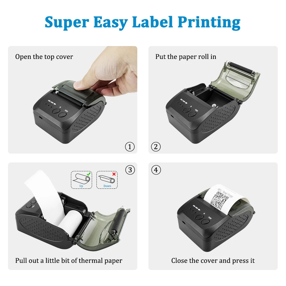 Cena NETUM 80mm Bluetooth termiczna drukarka paragonów przenośna 58mm drukarka dla android ios Iphone ipad ESC terminalu POS NT 1809DD