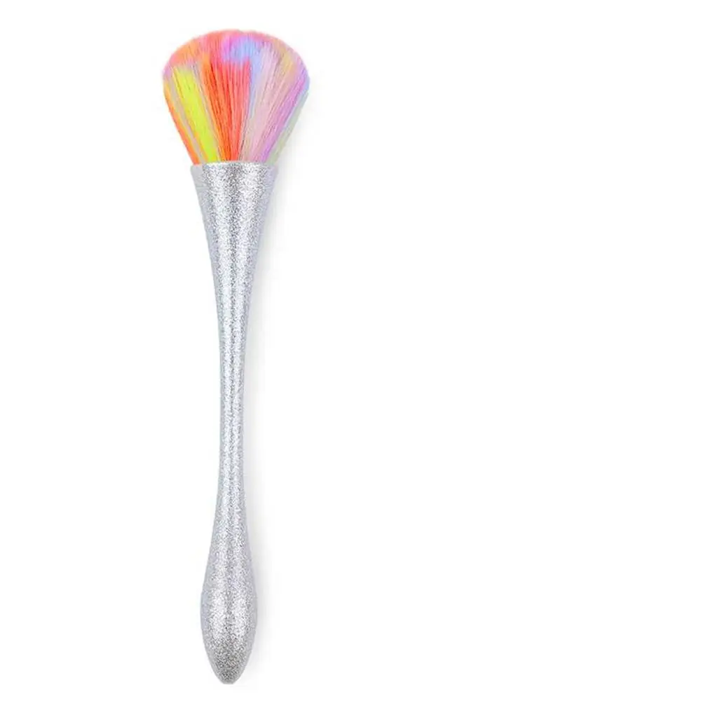 1pc Soft Colorful Cleaning Powder Nail Brush Rose Gold Dust Remove Nail Art Glitter Care Handle Manicure Accessory Tools - Цвет: Color   3