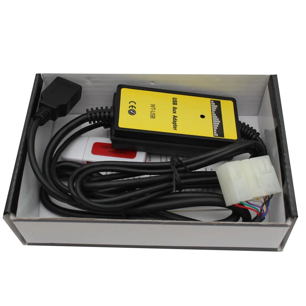 Автомобильный MP3-плеер адаптер 3,5 мм AUX USB SB Авто 12 в музыкальный адаптер кабель Aux для Toyota 5+ 7 Yaris Camry Fortuner Avensis QX018 - Название цвета: Black Yellow