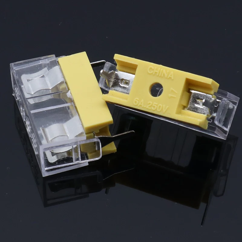 

10 pcs Panel Mount PCB Fuse Holder Case w Cover 5x20mm