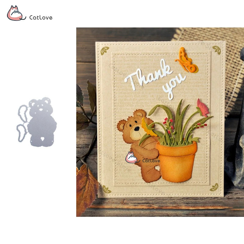 

Bear Metal Cutting Dies Christmas Stencils For DIY Scrapbooking Paper Card Decorative Craft Embossing Die Cuts New 2019