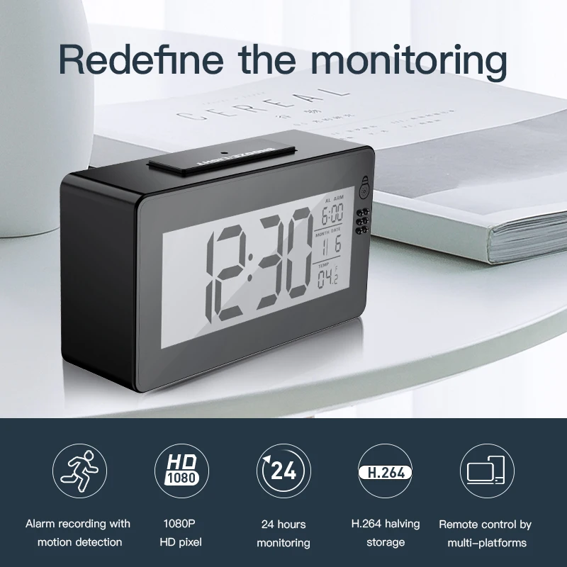 

Meisort DZ30 Clock Wireless P2P Wifi IP Camera 1080P 140 Degree Infrared Night Vision Video Surveillance Camera CCTV Cameras
