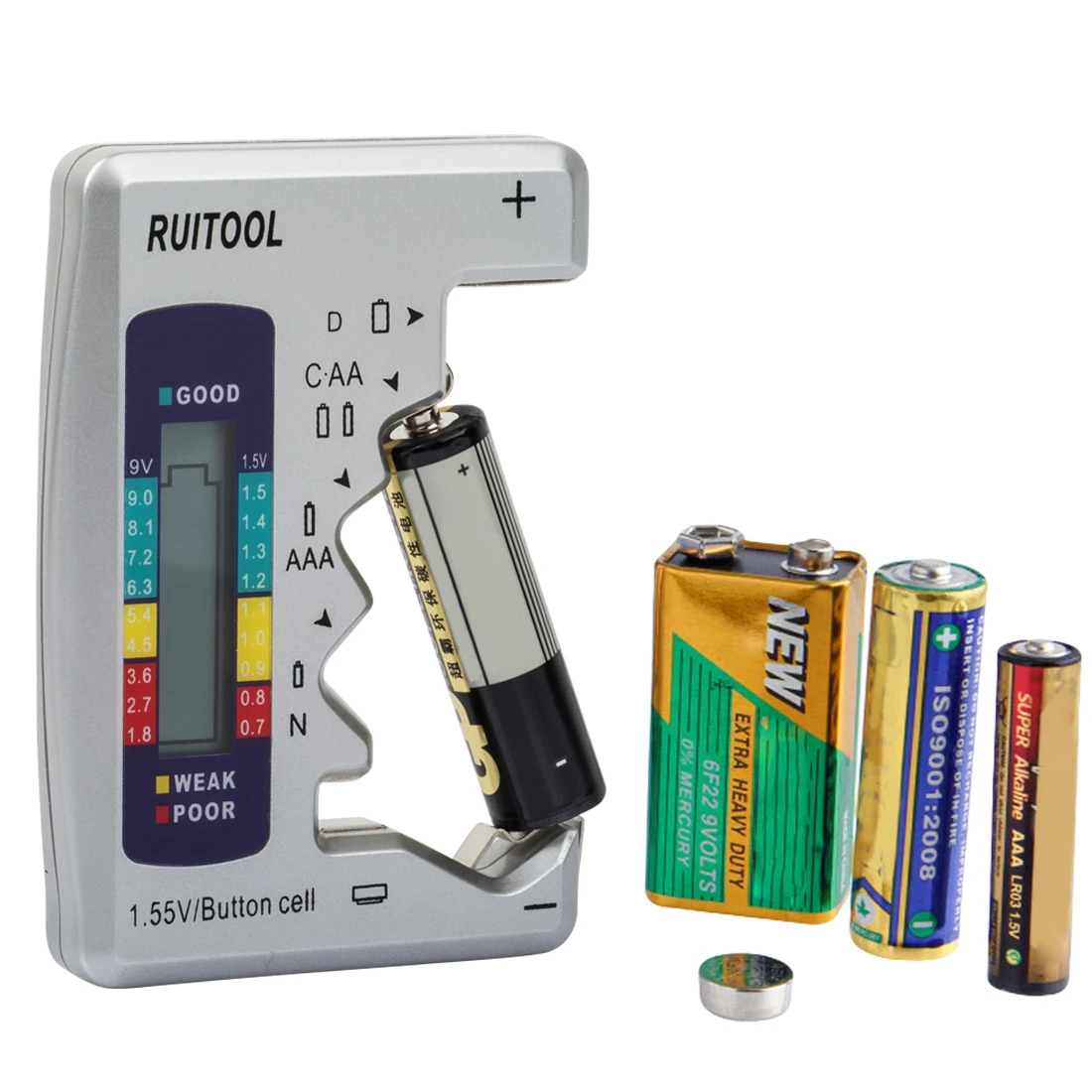 Household Battery Tester Digital Battery Capacity Tester C d 9v aa aaa 