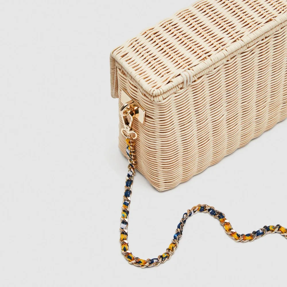exquisiteness palha mensageiro saco tecido doce pastoral rattan