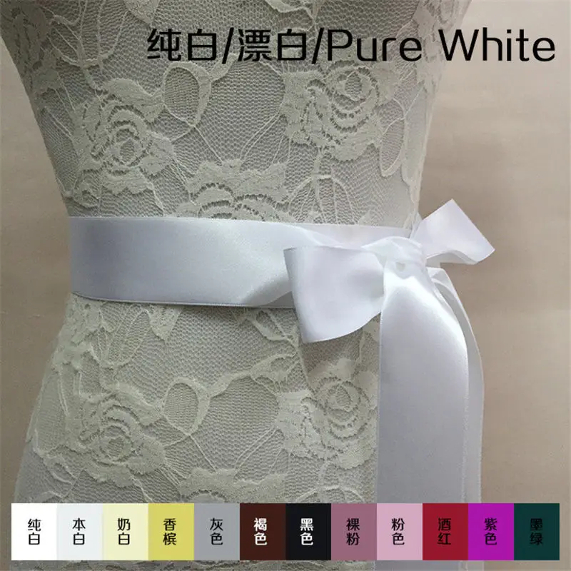 Новое поступление 270 см Кристальный свадебный пояс, пояс, Стразы ручной работы, Женский широкий пояс для свадьбы для женщин C007 - Цвет: pure white