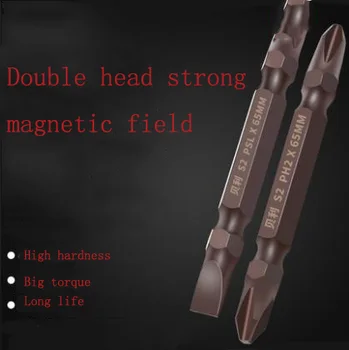 

Free Shipping PH2 65mm Profession Hardness Magnetic Cross Head Screwdriver Bit Double Head Electric Screwdriver Screw Driver