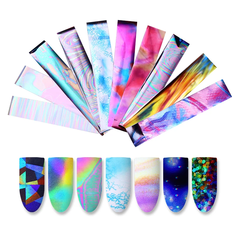 

3boxes 30 Pcs 2.5*100cm Holographic Nail Foil Set Transparent AB Color Starry Sky Nail Art Transfer Sticker UV Gel Decoration