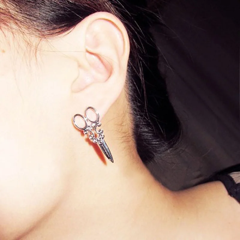 

Hot Stylish Hair Scissor Earrings Pair Stud Screw Ear Stud Earrings Fashion Jewelry