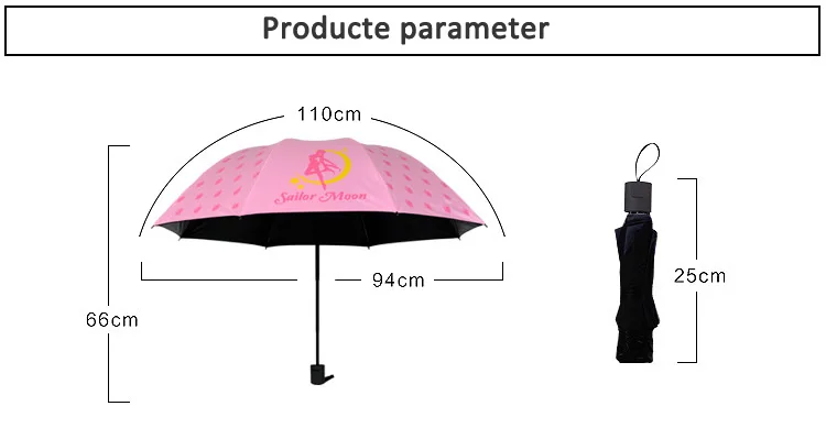 Три складной зонтик Сейлор Мун красивая девушка креативный Забавный зонтик подарок большой зонт от солнца дождь Для Женщин Девочек Детей paraguas