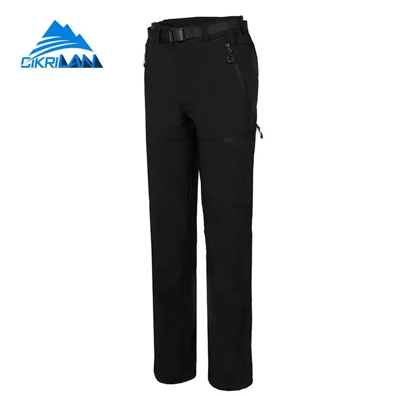 Invierno hombres resistente al agua deporte escalada Camping senderismo Softshell pantalones al aire libre hombres esquí Trekking pantalones con forro polar