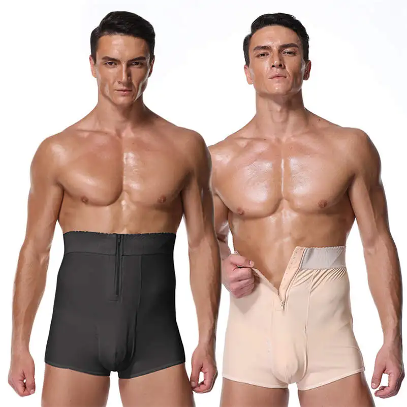 Online Los hombres de cuerpo Shpaer Control bragas de cintura alta trasero levantador pantalones cortos de ropa interior