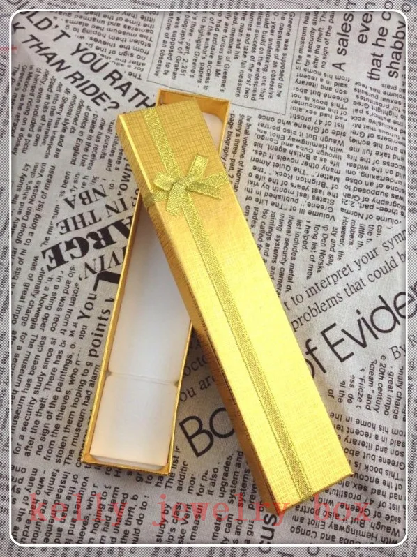 Wholesale 12pcs/lot 20x4x2cm Gold Bowknot Jewelry Box Necklace Bracelet