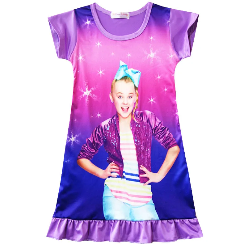 

2019 New Fashion Girls Nightdress Casual Dresses Kids Jojo Siwa Pajamas Nightgowns Home Clothing Sleepwear Princess Clothes