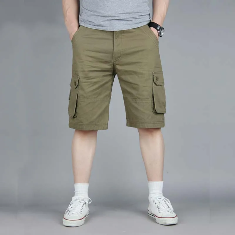 Summer-Men-Shorts-Cotton-Cargo-Boardshorts-With-Big-Pockets-Baggy-Short ...