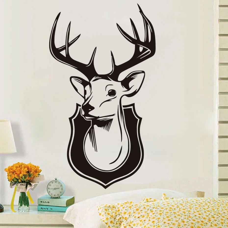 DCTOP Deer Head Wall Sticker For Living Room Wall Decor Kids Love