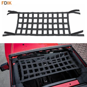 

Elasticized Roof Cargo Net Hammock Back Window Extra Storage Restraint for Jeep Wrangler TJ JK 2007-2017