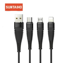 Suntaiho for iphone XS XR charger cable for lighting cable 3in1 Micro USB Cable for nokia 8 USB C Type C for samsung galaxy s9 Suntaiho for iphone XS XR charger cable for lighting cable 3in1 Micro USB Cable for nokia 8 USB C Type C for samsung galaxy s9