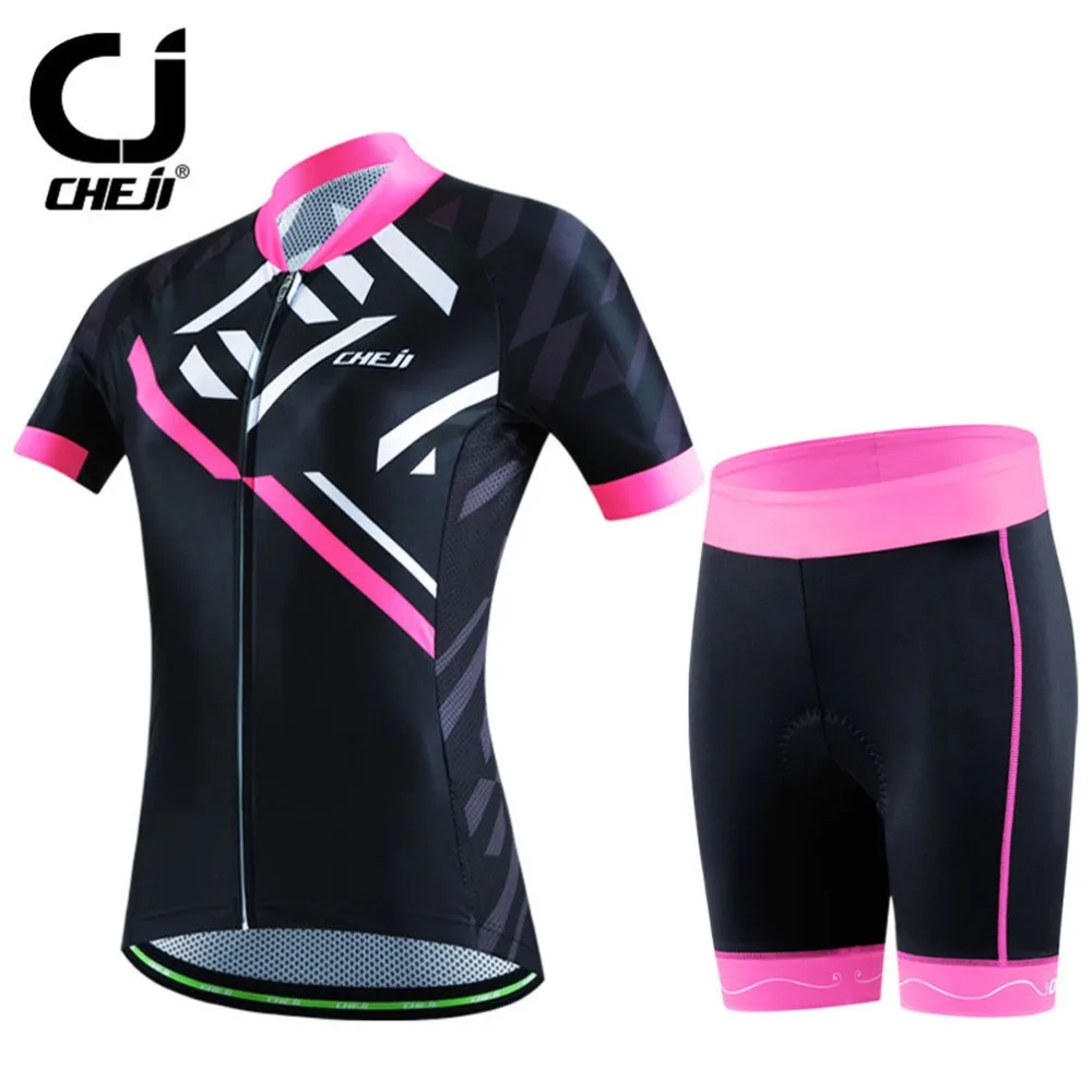 Ladies Cycling Kit CHEJI Bike Team Cycling Jersey Top & Mountain Bike