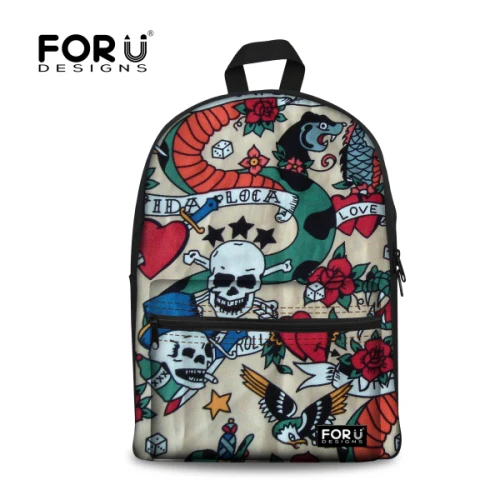 FORUDESIGNS/рюкзак для девочек-подростков, уникальный тканевый рюкзак с граффити для детей, женский рюкзак для школьников, школьные сумки - Цвет: Z951J