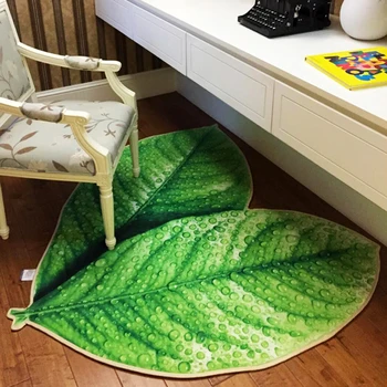 

Creative Green Leaves Floor Mat Bathroom Baby Crawling Antiskid Living Room Bedside Outdoor Carpet