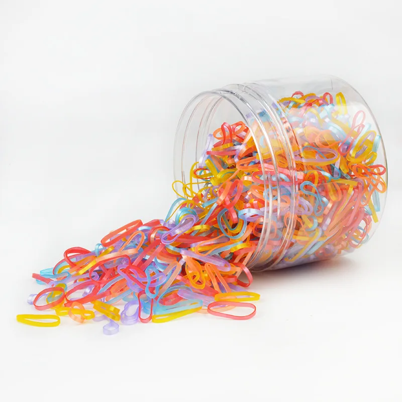 100 Pcs/Pack Girls Children Rubber Band Elastic Hair Ropes Hair Accessories Mini Hair Band Candy Color Elastic hair band ring