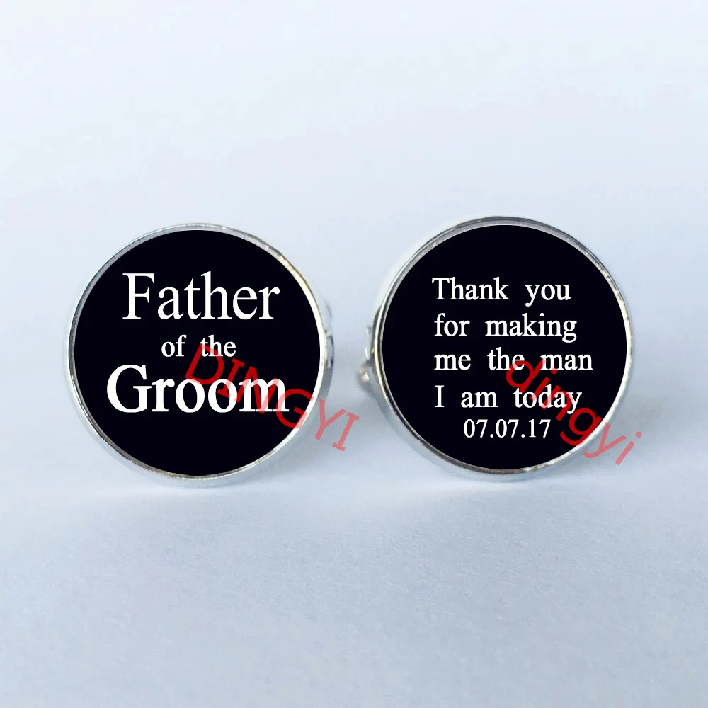 

1Pair Father of the groom cufflink clasps Groom Cufflinks Wedding Cuff Links -Wedding Keepsake