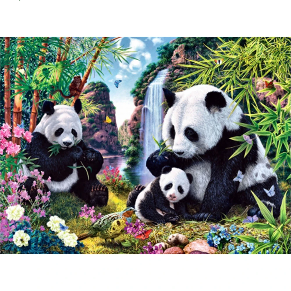 

ONEROOM crystal art cross stitch Chinese pandas diamond painting animal full mosaic picture for wall 5d rhinestone embroidery