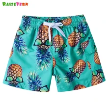 Гавайские пляжные шорты с принтом ананаса, шорты с эластичной резинкой на талии для маленьких мальчиков, летние детские повседневные штаны с героями мультфильмов, плавки для плавания, 4, 6, 8, 9, 10 лет