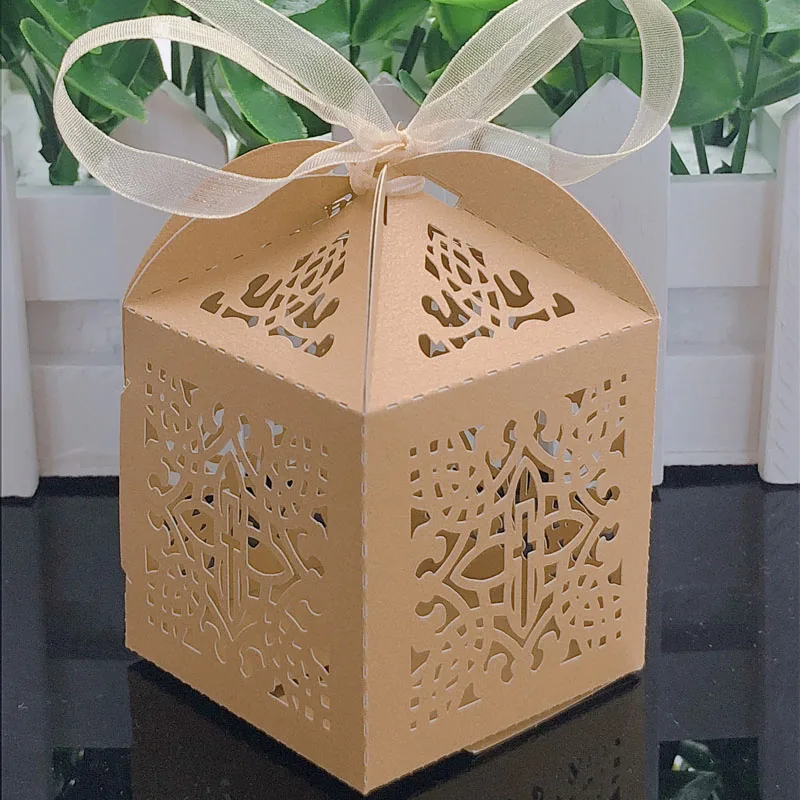 Gold 50 шт. коробки для конфет ангельская Подарочная коробка для детского душа крещение день рождения для крещения и причастия пасхальное украшение - Цвет: Gold