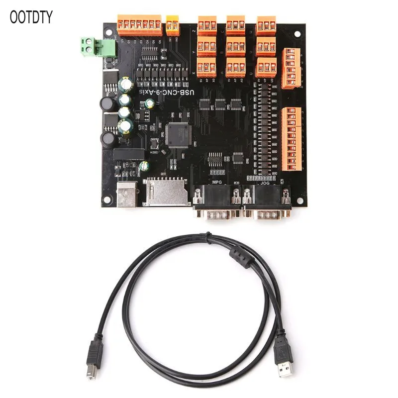 

USB 9 Axis 100KHz CNC Stepper Motor Controller Breakout Board with MPG Interface For Engraving Machine