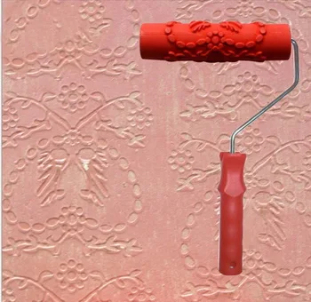 

Diatom ooze tools patterned roller for wall decoration 7 inch rubber roller with handle no.154