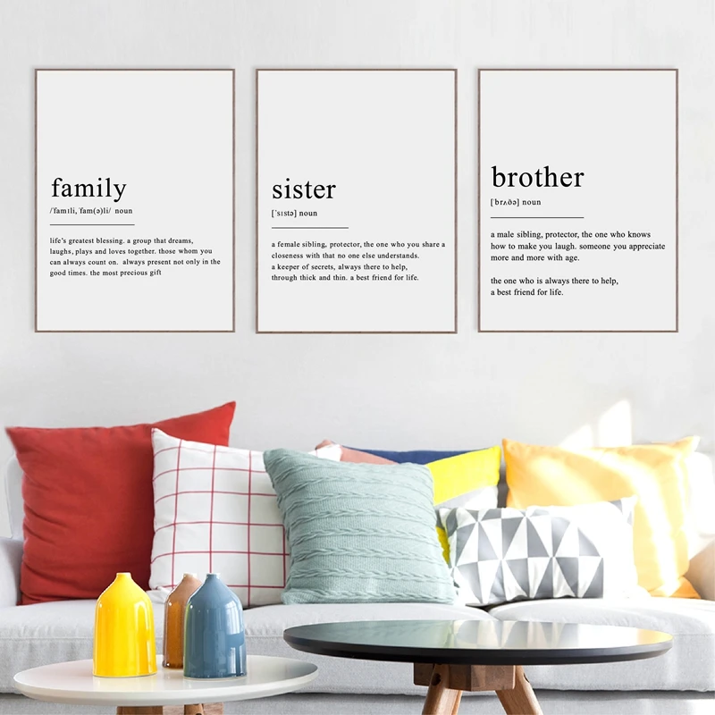 Poster gift Wall Art Minimalist Poster Home Decor Sister Definition Print