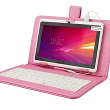 Горячая Распродажа! yuntab 7 дюймов A33 Quad Core 1.5 ГГц белый Q88 Tablette ПК 1024×600 Dual Камера Android Tablette с розовый чехол клавиатуры