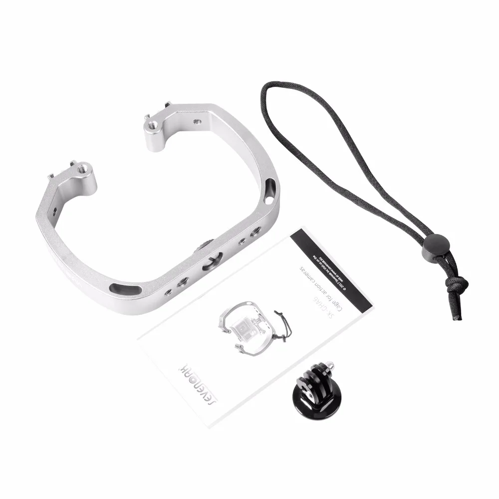 Diving Underwater Aluminum Selfie Monopod Mount Double-Arm Tray Handheld For Gopor Action Camera Holder 6