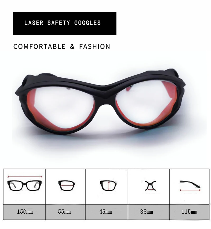 Weimeng бренд 808nm лазерные защитные очки профессиональные очки 780nm-850nm OD6+ для лазерных косметических машин 808nm лазер