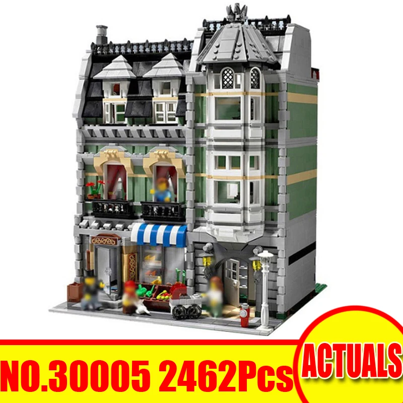 

30005 2462Pcs LELE City Creator Figures Green Grocer Model Building Kit Blocks Bricks Set Toy For Children Compatible With 10185