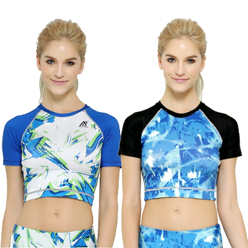 Women's Base Layer Compression Shirts Girl's Short Sleeve Top Slim Fit