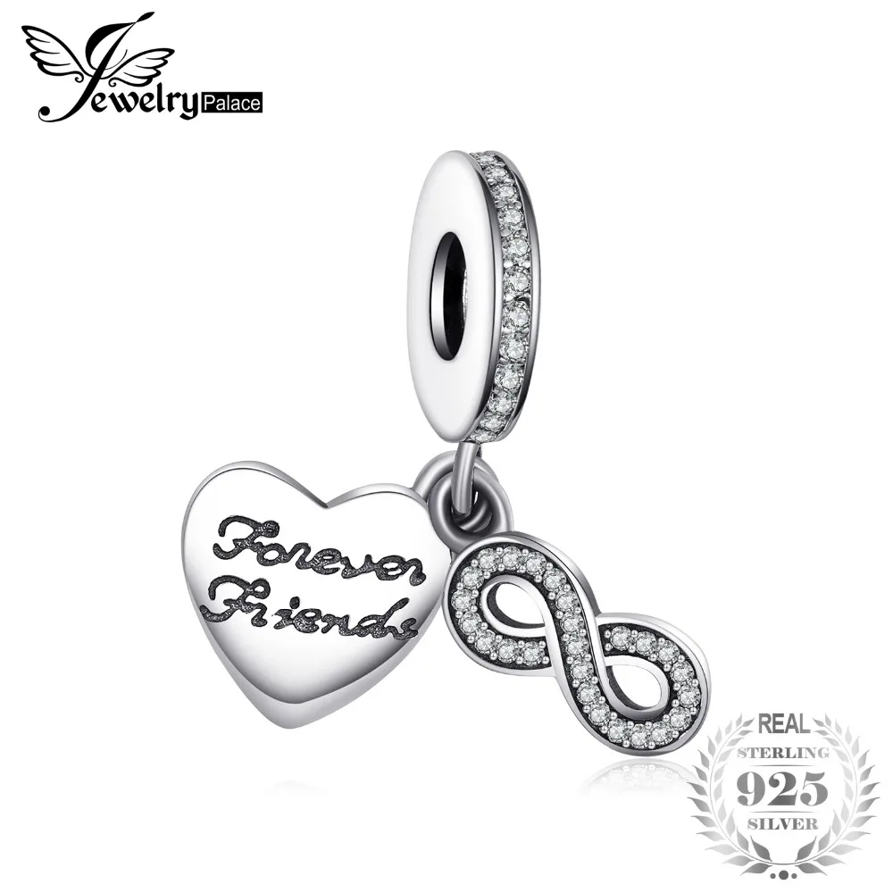 

Jewelrypalace 925 Sterling Silver Infinity Friendship Cubic Zirconia Charm Bracelets Gifts For Women Trendy Jewelry Nice Present