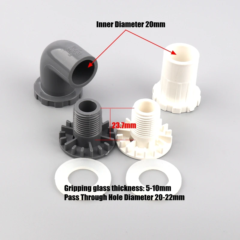PVC 20//25//32mm Fish Tank Drain Straight Connector Joint Aquarium Outlet Fittings