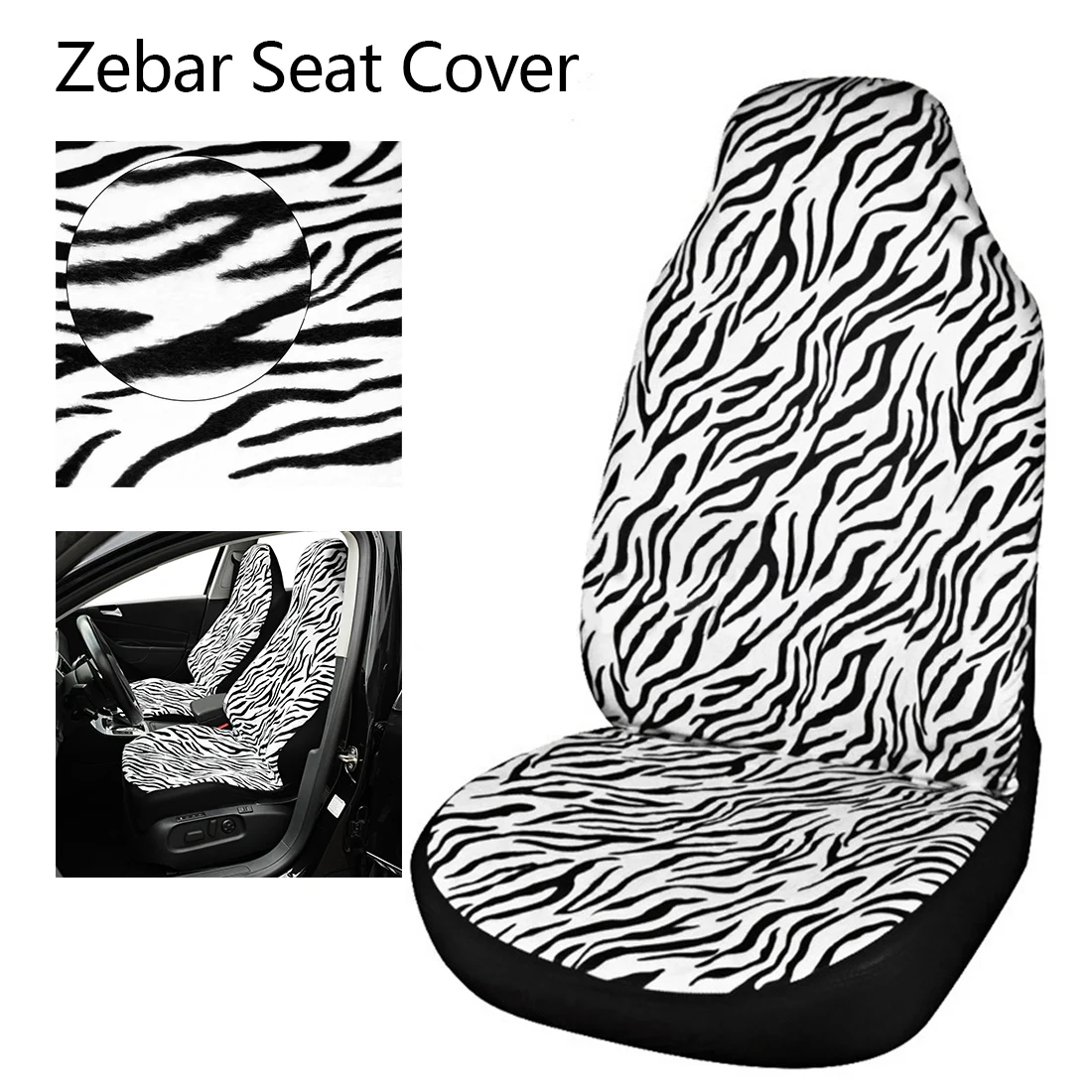 Dewtreetali Zebra Stripe Car Seat Protector Car Front Seat Cover Fabric