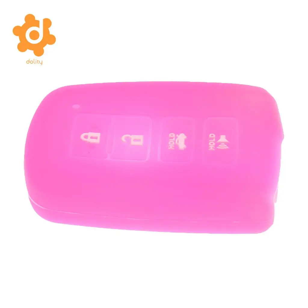 2x Silicone Car Key Shell Fob Case Cover for Toyota Avalon RAV-4 Rose+Clear