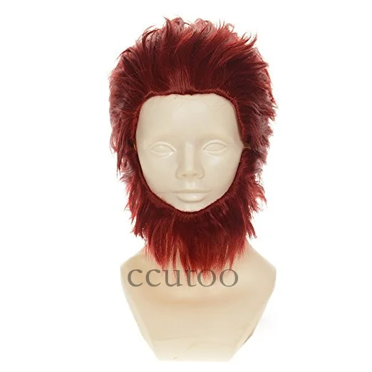 Ccutoo судьба/zero Райдер короткий красный причесанный назад пушистый Многоуровневая Синтетические волосы теплостойкость Волокно Косплэй полный Искусственные парики+ медведь