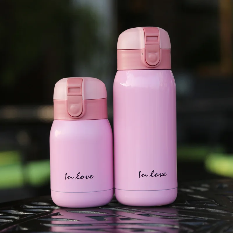 Mini Thermos Kids Cup Bottle Stainless Steel Thermo cup Vacuum Cups Coffee Mugs Termos children belly mug school thermal bottle - Цвет: pink