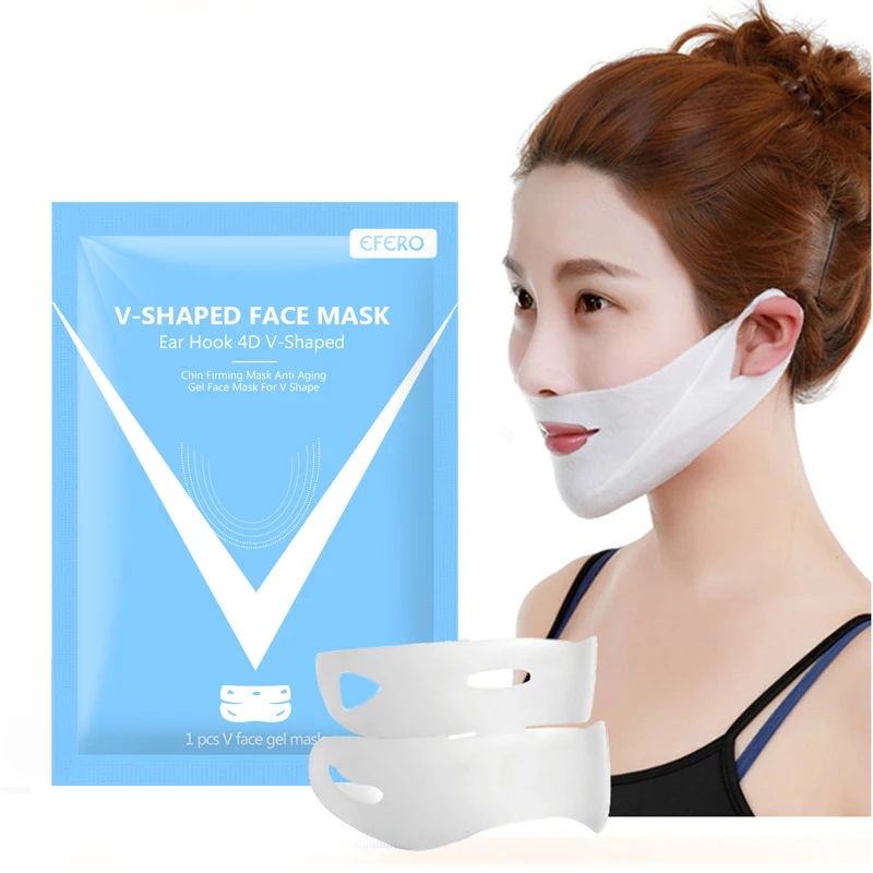 Dropship Efero 4D Double V Face Shape Tension Firming Mask Paper Slimming Eliminate Edema Lifting Firm Thin Masseter Face 1~6PCS