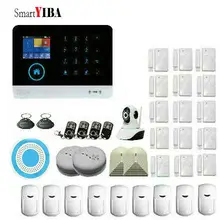 SmartYIBA Controle APP WIFI WCDMA 3G SMS Sistema de Alarme LCD exibição Kits Sirene Sem Fio Home do Assaltante do Sistema de Alarme de Vídeo IP câmera