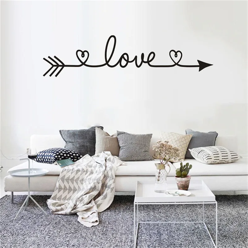 LOVE arrow living room bedroom children's room green wall sticker