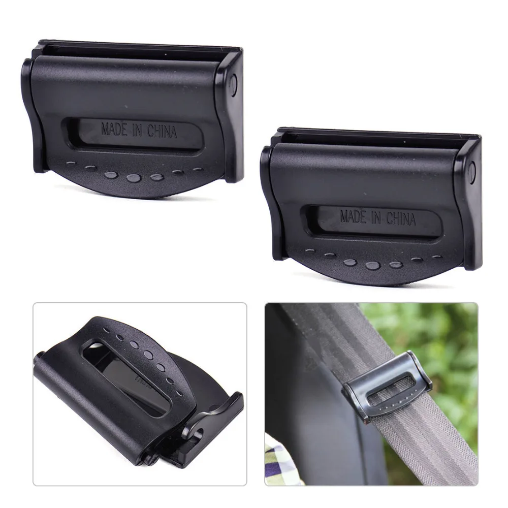 2Pcs Car Seat Belt Safety Adjuster Clips Clamp Stopper Buckle Improves