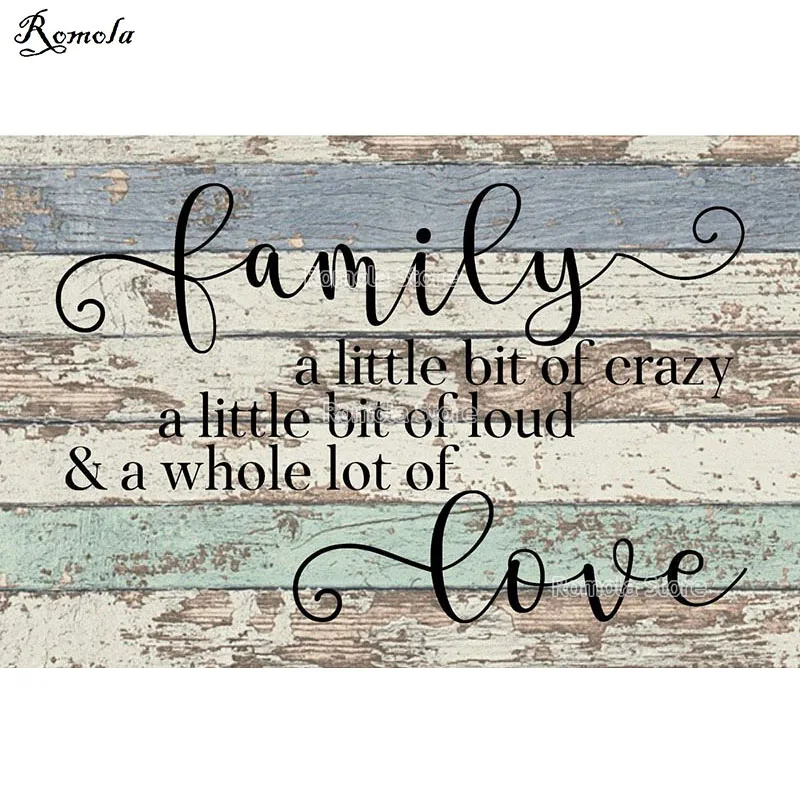 

Family Wood board text Full square / round drill DIY diamond painting embroidery cross-stitch mosaic wall decor European style