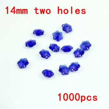 

Fascinating 1000pcs 14mm 2 Hole Crystal Chandelier Loose Beads Glass Lighting Hanging Snowflake Beads For Garden Light Parts